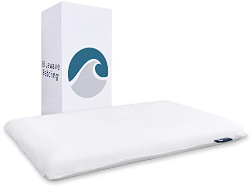 Bluewave Bedding Ultradünnes Gel-Memory-Foam-Kissen für Bauch- und Rückenschläfer – dünnes, flaches Design für Halsausrichtung und tieferen Schlaf (7,9 cm Höhe, Standardgröße)