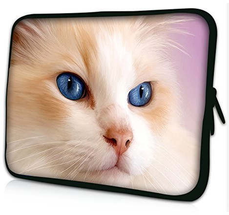 17-17.3inch Laptop Tablet Case Pouch Protective Skin Cover by Funky Planet Bags (Usa) (Pink Cat)