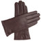 Downholme Klassische Lederhandschuhe mit Innenfutter aus Kaschmir für Damen (Braun, L)