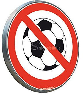 AUA SIGNALETIQUE - Ballon interdit - Panneau type routier avec rebord - Ø 450 mm