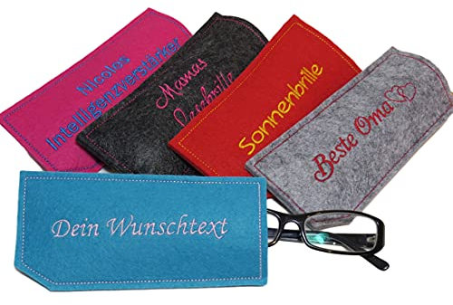 Brillenetui aus Filz individuell gestalten Wunschtext Geschenk für Oma Opa Muttertag Vatertag Brillen Etui