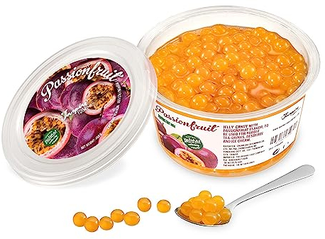 INSPIRE FOOD Bubble Tea Perles Fruit de la Passion | Bubble tea, perle de tapioca pour bubble tea | 100% vegan et sans gluten, sans colorant artificiel, 450 grammes