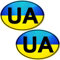 2 Stück Vinyl Ukraine Flagge Aufkleber Autoaufkleber Stickers Auto Moto Motorrad Fahrrad Helm Fenster Tuning B 212