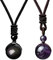 Jovivi Glückskette Obsidian/Tigerauge/Amethyst Stein Perle Anhänger Kette Nylonschnur Halskette verstellbar Geschenkideen