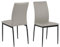 AC Design Furniture Devin Esszimmerstühle 4er Set mit Leder Look, H: 92 x B: 43,5 x T: 53 cm, Taupe/Schwarz, PU/Metall