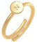 Elli Ring Damen Buchstabe N Kreis Verstellbar Basic in 925 Sterling Silber Vergoldet