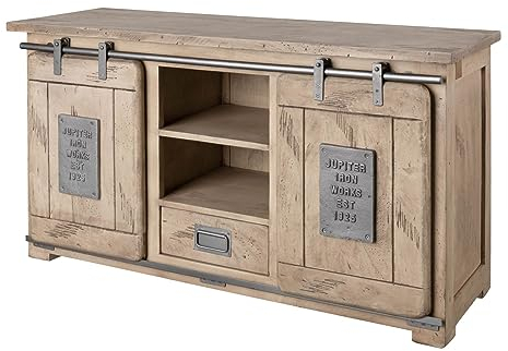 Sideboard Kommode 128cm 2 Türen 2 Schubladen Mangoholz Holz massiv geweißt