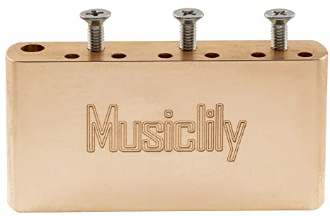 Musiclily Ultra 36mm Stile MIM Corto Blocco Tremolo in Ottone 52,5mm String Spacing per China Squier Pre-2020 Affinity 6 Viti Ponte Chitarra Elettrica