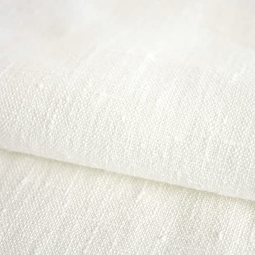 Hans-Textil-Shop Stoff Meterware Uni Ecru 100% Leinen - 1 Meter, Leinenstoff, Kleider, Hose, Rock, Bluse, Hemd, Vorhänge, Kissen, Tischdecken