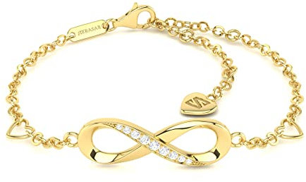 SERASAR Unendlichkeitszeichen Armband Damen Schmuck 316L Chirurgenstahl Zirkonia Steine Gold Armkette Frauen Mädchen Geschenk Idee Geburtstagsgeschenk Edelstahl Infinity Armbänder für Freundin