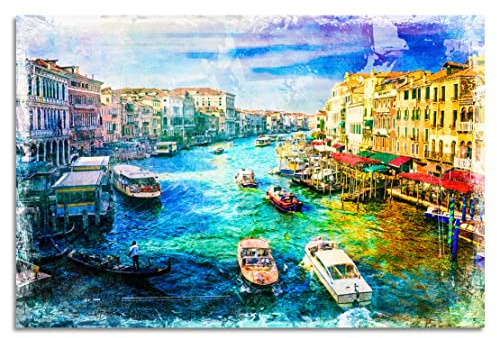 Kunstgestalten24 Leinwandbild Venedig Paint Style Wandbild Kunstdruck Raum- u. Wanddekoration Übergrößen