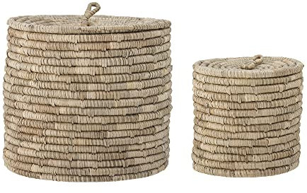 Bloomingville Korb mit Deckel Lin 2er Set