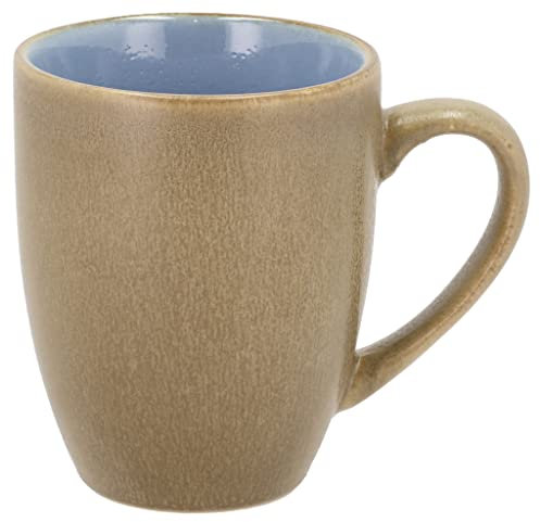 BITZ Becher mit Henkel, Kaffeebecher aus Steinzeug, 30 cl, Wood/Ocean