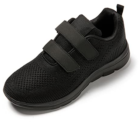 JOMIX Scarpe con Strappo Uomo Sneakers Casual Sportive da Ginnastica Scarpe da Corsa Tennis Fitness Camminata Passeggio SU8720-2 (Nero, 42)