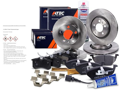 ATEC Germany Bremsenset inkl. Bremsscheiben Vorne Ø 280 mm Belüftet + Hinten Ø 230 mm Voll + Bremsbeläge Vorne & Hinten