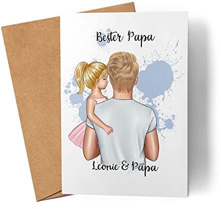 Kiddle-Design Vater Karte Vatertag Personalisiert für Papa Tochter Kind Geschenk Kinder Väter Geschenk Papatag Vatertagskarte