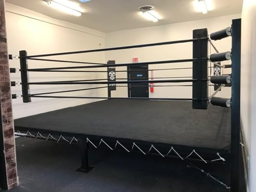 MMA-Ring-Bodenmatte aus hochwertigem Material – für Boxen, Wrestling, brasilianisches Jiu Jitsu, BJJ, Judo, Kampfsport, langlebig und rutschfest, leicht zu reinigen, 3,6 x 3,6 m, Schwarz