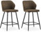 CLIPOP Barhocker 2er Set Kunstleder Barstuhl mit Lehne Moderner Barstühle Küchenhocker Bar Hocker Tresenhocker Bistrohocker Barsessel mit Fußstütze Metall,Braun
