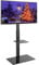Universal Floor TV Stand for 37-70 inch LED OLED LCD Plasma Flat Curved Screens, Height Adjustable Tall Swivel TV Stand with Tempered Glass Shelves up to 40KG, Max VESA 600x400mm - Black