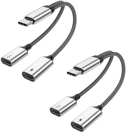 MOGOOD USB C Splitter USB C auf USBC Buchse Adapter Typ C Y Splitter Kabel (Nicht für Monitor) C Stecker auf 2 C Buchsen Kabel Doppel Typ C Anschluss Hub Typ C Lade Split Adapter für Mac,Laptop