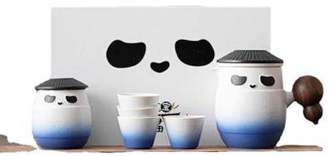 Tea Pot,Tea Kettle,Gifts for Women,Creative Panda Travel Tea Set One Pot Four Cups Kung Fu Tea Set Tea, Pot Capacity 11.7oz, Cup Capacity 2Oz (A5) (Color : A7)
