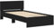 vidaXL Bettgestell, Bettrahmen mit Lattenrost, Bett Gästebett mit Kopfteil, Einzelbett Schlafzimmerbett Schlafzimmermöbel, Schwarz 100x200cm Holzwerkstoff