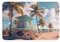 Fußmatte Miami Beach, Florida, 40,6 x 61 cm, rutschfest und leicht zu reinigen, geeignet für Haustür, Matten, Wohnzimmer, Badezimmer