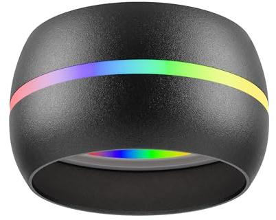 ledscom.de Deckenleuchte/Lampenfassung FUNT, schwarz matt, 90mm Ø + RGB Leuchtmittel warmweiß - kaltweiß (2900-6200)
