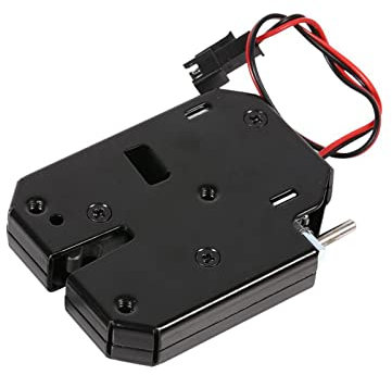Nimomo DC 12V 2A Cerradura Electromagnética para Puerta, Gabinete de Control Eléctrico Electromagnético Armarios de Cajones Pestillo de Cerradura Acero Al Carbono Negro