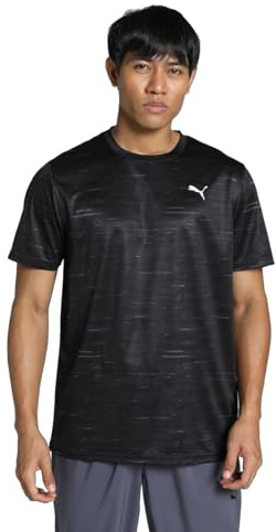 PUMA Unisex M TAD Essentials AOP Tee T-Shirts, PUMA Black,