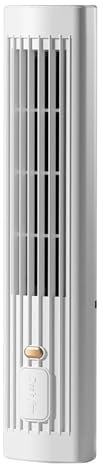 Anulely Ventilador de torre portátil,Ventilador de torre pequeño recargable, Ventilador de torre enfriador silencioso USB ajustable para escritorio, Aparato de mesa vertical con modos de velocidad