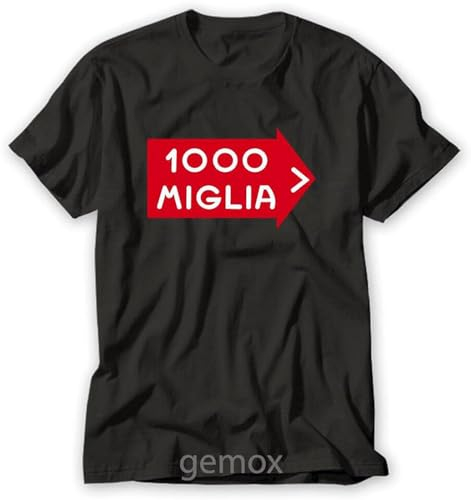 Mille 1000 Miglia T-ShirtTop Sweatshirt Short Sleeve Black XL