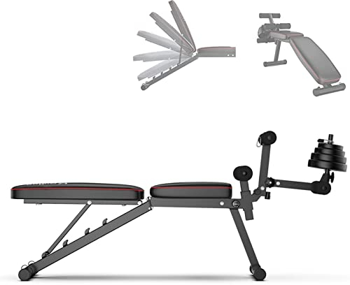 Verstellbare Hantelbank, verstellbar für flaches/Neigungs-/Gefälle-Bankdrücken im Heim-Fitnessstudio, Ganzkörper-Trainings-Utility-Trainingsbank für Ganzkörperübungen, Faltbare Krafttrainingsbänke