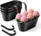 The Fellie 4 PCS Hanging Plant Pot Balcony Over Fence Planters Outdoor For Railing, Garden Planter Large Flower Pots With Detachable Hook, Metal Wall Planter Indoor For Decoration, Black 28*15*17.5CM