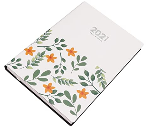 PLAFOPE Kalender-notizbuch 2021 Mit Blumenmuster Größe A5 Planungsbuch Tagesraster Für To-do-listen Tagebuch Notizbuch Sammelalbum Praktisch Leicht Zu Tragen