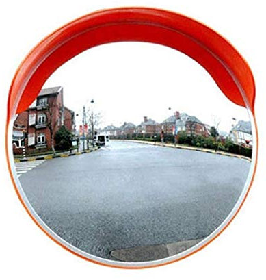 KOHARA Konvexe Spiegel, Überwachungsspiegel für die Einfahrt, Garage, wetterfester Außenverkehrsspiegel, 60 cm – 80 cm, inkl. Montagehalterung.