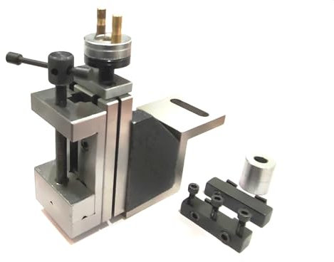 BUYOHLIC Mini Vertical Slide (90 x 50 mm) with 2/ 50 mm Steel Vice-Instant Milling-on Small Bench Lathes (Vertical Slide With 2 Steel Vice & Z Angle Plate)
