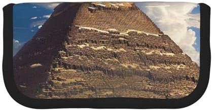 LRHCNZDCP Pyramids of Egypt bedrucktes Federmäppchen aus Segeltuch für Make-up, Gadget, Stifteetui mit Reißverschluss, Schwarz , Einheitsgröße, Schulranzen