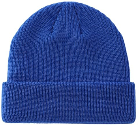 Decentron Strickmütze für Herren und Damen, warme Wintermütze, Manschettenmütze, Totenkopfmütze, Acryl-Uhrenhut, königsblau, M