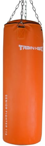Hansson Sports® Boxsack Sandsack 80/100/120cm Punching Bag gefüllt inkl. Heavy Duty Stahlkette und Drehwirbel (B:100x33cm,30kg)