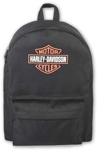 Harley-Davidson Zaino grafico bar e scudo con cinghie regolabili - Nero/Arancione, Nero, 43 cm x 32 cm x 12,7 cm