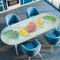 Treer Mantel Oval con Bordes Elástica, Mantel Impresión de Plantas Mantel Oval Mesa Protector de Mesas Ajustable, Manteles Antimanchas para Fiesta Cocina Picnic (107x152cm/42 x60,Hojas de Ginkgo)