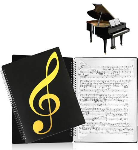 Notenmappe A4, Chormappe für Notenblätter und Dokumente, Schwarz