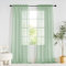PONY DANCE Sage Green Window Net Curtains 60x90 Inches - Slot Top Super Soft Voile Curtains Light Filtering Semi Transparent Sheer Panels for Bedroom/Living Room/Kitchen Privacy Protection, 2 Panels