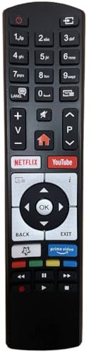 Ersatz Telefunken Fernbedienung, Universalfernbedienung Ersatz für Telefunken RC4318/RC4318P mit YouTube und Netflix Tasten, kompatibel mit Telefunken Finlux Vestel Edenwood 4K Ultra HD TVs
