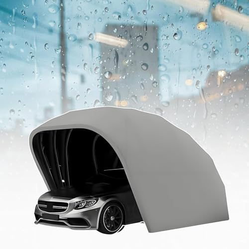 Garage Auto Per Esterno, garage pieghevole senza permessi, Tenda Per Auto Semiautomatica, Tettoia Per garage portatile, Acciaio Inox,Resistente,Protezione Solare/Pioggia(18,1ft×8,2ft×7,6ft)