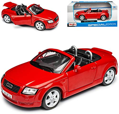 alles-meine.de GmbH A*U*D*I TT 8N Cabrio Rot 1. Generation 1998-2006 1/24 Modell Auto mit individiuellem Wunschkennzeichen