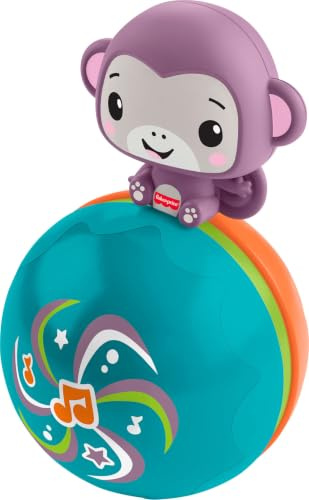 Fisher-Price Crawling Musical Purple Monkey Ball Toy | Bat-At Roly Poly Activity, Crawl & Chase Play, Music & Sounds, Infants Ages 9+ Months, JLB95