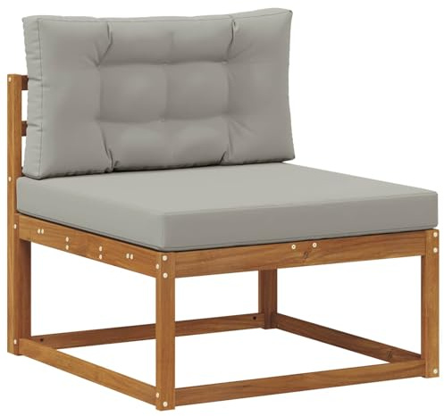 vidaXL Outdoor Mittelsofa Massivholz Akazie Natur, Balkon, Moderne Gartenmöbel, Modulares Outdoor-Design, Langlebiges Sofa, Flexible Wohnkonfiguration