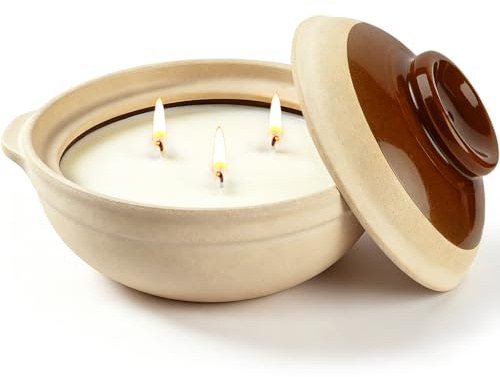 1000g Citronella Kerze Outdoor im Terrakotta, Outdoor Kerze Groß mit Deckel